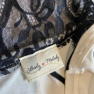 Lovely Melody XL Striped Shirt with Lace Accent